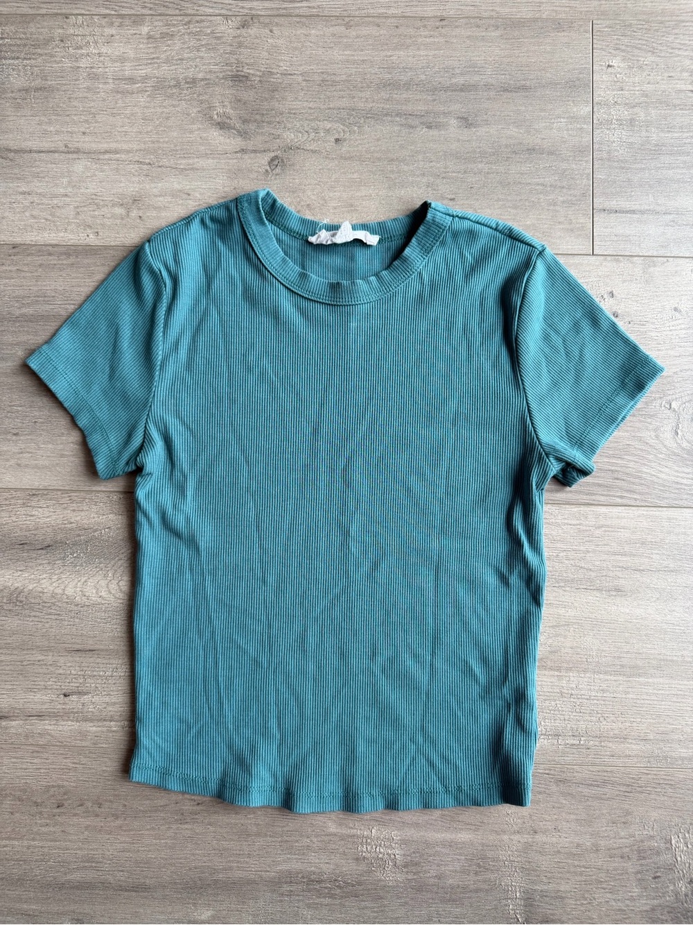 Olive & Oak dark teal ribbed tee - size XS